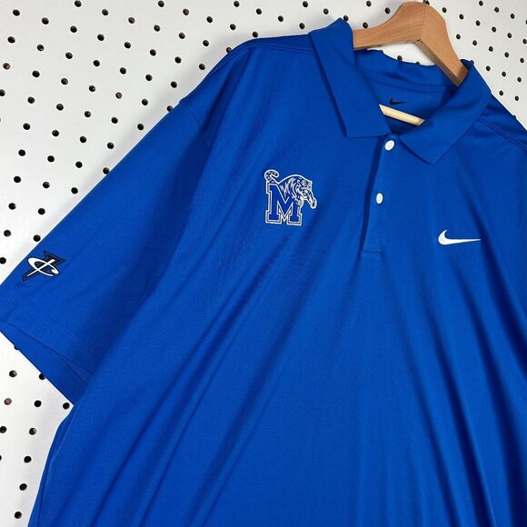 Nike 1 Cent Memphis Tigers Polo 3XL NWT Blue Basketball Penny Hardaway Coach - Picture 3 of 6